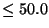 $\le 50.0$