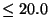$\le 20.0$
