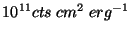 $10^{11}cts\;cm^2\;erg^{-1}$