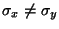 $\sigma_x \neq \sigma_y$