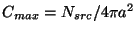 $C_{max} = N_{src}/4\pi a^2$