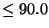$\le 90.0$