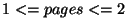 $1<=pages<=2$