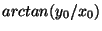 $arctan(y_0/x_0)$