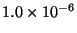 $1.0\times10^{-6}$