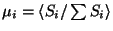 $\mu_i=\langle S_i/\sum S_i\rangle$