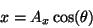\begin{displaymath}
x = A_x \cos(\theta)
\end{displaymath}