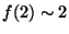 $f(2) \sim 2$